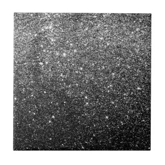 Elegant Faux Black Glitter Tile