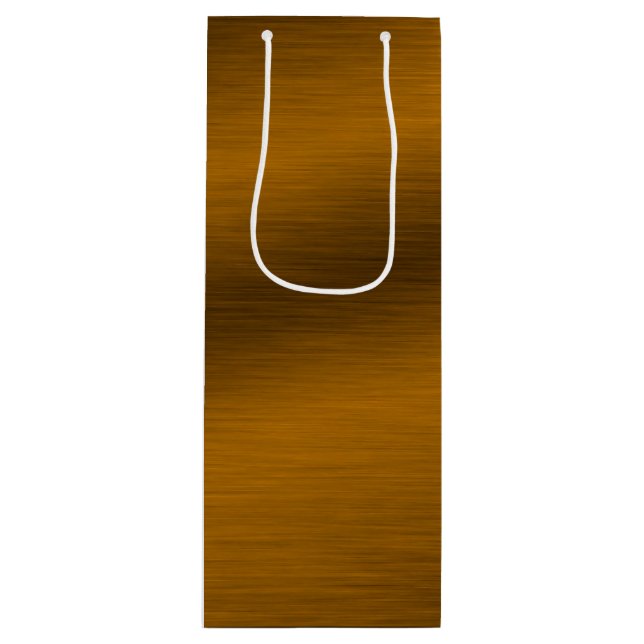 Elegant Faux Brushed Bronze Wine Gift Bag (Front)