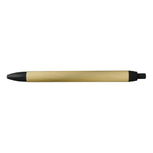 Elegant Faux Brushed Gold  Artwork Black Ink Pen