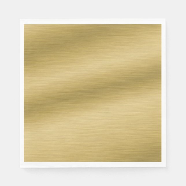 Elegant Faux Brushed Gold  Artwork Napkin (Front)