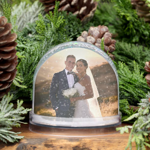 Elegant Faux Diamond Look 10th Wedding Anniversary Snowglobe