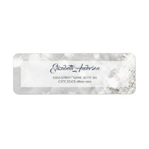 Elegant FAUX Diamond White Glitter Sparkle