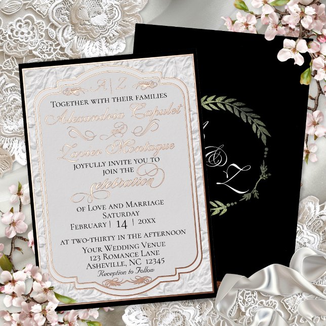 Elegant Faux Embossed Calligraphy - White/Black (Creator Uploaded)