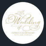 Elegant Faux Foil Calligraphy Modern Wedding Classic Round Sticker<br><div class="desc">Elegant Calligraphy Modern Wedding Classic Round Sticker</div>