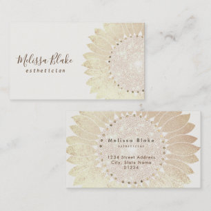 elegant faux foil sunflower design business card