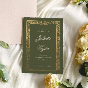 Elegant Faux Foil Wedding Save The Date Card