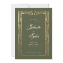 Elegant Faux Foil Wedding Save The Date Card