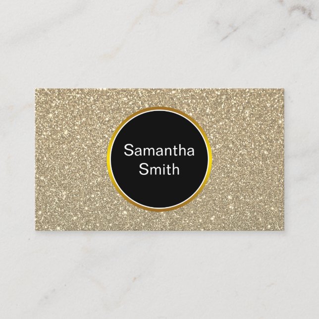 Elegant Faux Glitter Gold Event Planner Business Card (Front)
