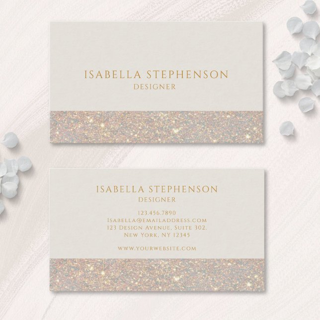 Elegant Faux Glitter Gold Modern Business Card (Creator Uploaded)