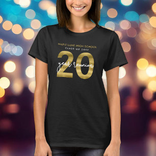 Elegant Faux Gold 20 Year Class Reunion T-Shirt