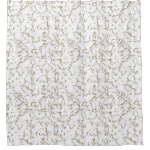 Elegant faux gold and gray marble shower curtain