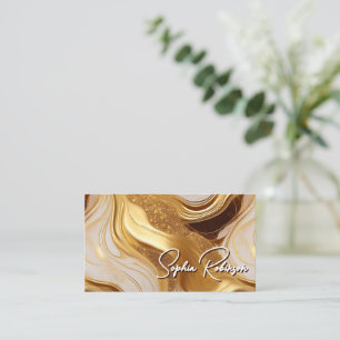 Elegant Faux Gold and Marble Business Card