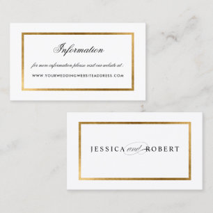 Elegant Faux Gold Border Information Website Business Card