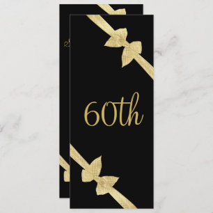 Elegant Faux Gold Bows 60th Birthday Invitation