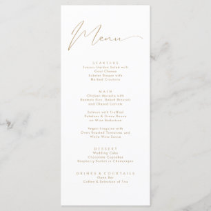 Elegant Faux Gold Calligraphy Script Wedding Menu