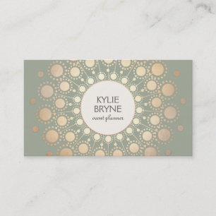 Elegant Faux Gold Circle Motif  Professional Business Card