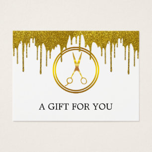 Elegant Faux Gold Circle Scissor Glitter Drip