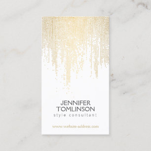 Elegant Faux Gold Confetti Dots Pattern Business Card