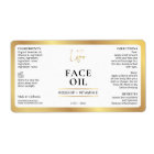 Elegant Faux Gold Cosmetic Skincare Bottle Label