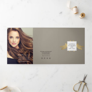 Elegant Faux Gold Dragonfly Duo Taupe Brochure