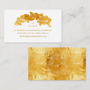 Elegant Faux Gold Foil Baroque Wedding Website Enclosure Card