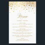 Elegant Faux Gold Foil Confetti Wedding Menu Card<br><div class="desc">Add an elegant accent to your event tablescape with this customisable menu card. It features faux gold foil confetti dots with an elegant script. Personalise this elegant menu card by adding your own details. This faux gold foil menu card is perfect for weddings, bridal showers, baby showers, and so much...</div>