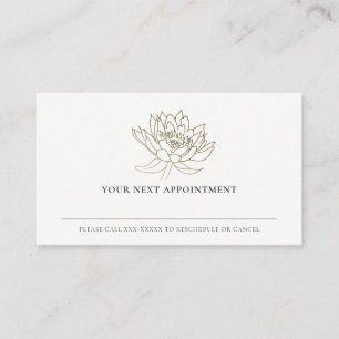 ELEGANT FAUX GOLD FOIL LOTUS FLORAL APPOINTMENT BUSINESS CARD