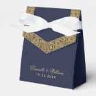 Elegant Faux Gold Foil Navy Blue Script Wedding