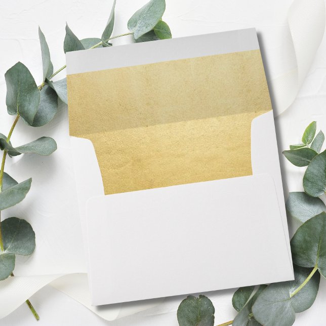 Elegant Faux Gold Foil Wedding Return Address Envelopes (Creator Uploaded)