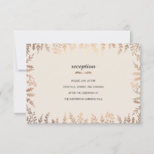 Elegant Faux Gold Foliage Insert Invitation