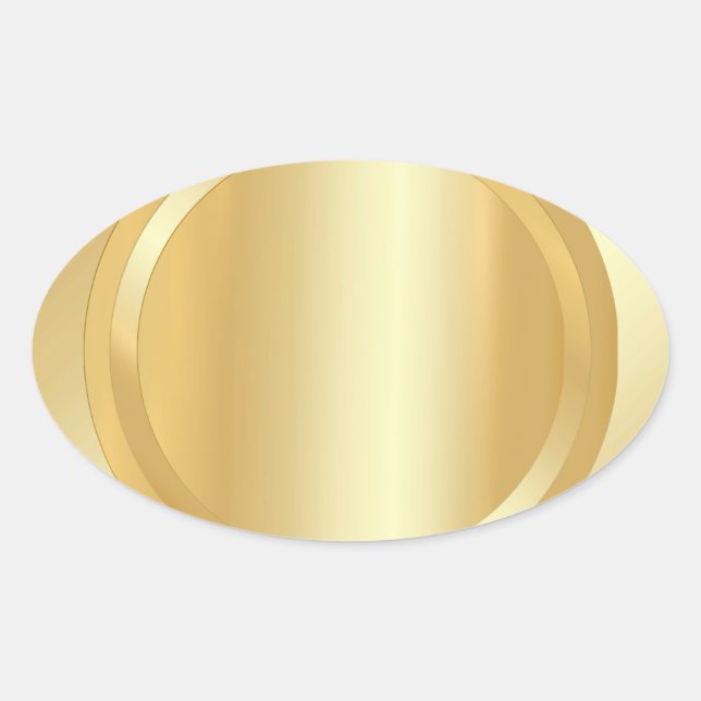 Elegant Faux Gold Glamour Template Add Your Text Oval Sticker (Front)