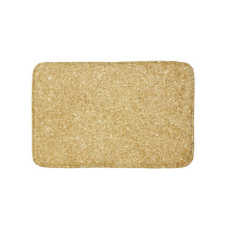 Elegant Faux Gold Glitter Bath Mat