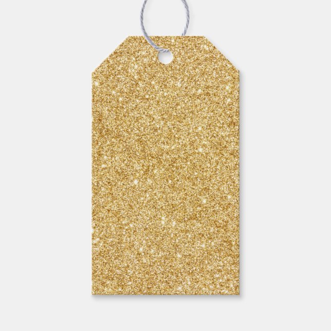 Elegant Faux Gold Glitter Gift Tags (Front)