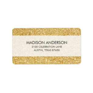 Elegant Faux Gold Glitter Label
