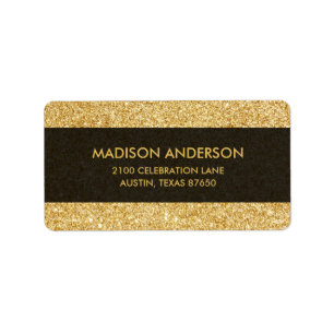 Elegant Faux Gold Glitter Label