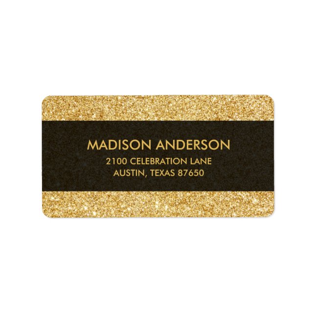 Elegant Faux Gold Glitter Label (Front)