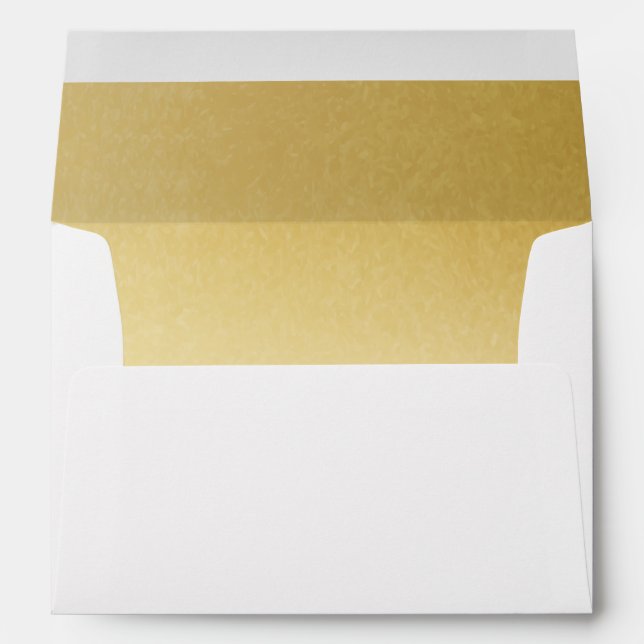 Elegant Faux Gold Glitter Return Address Envelope (Back (Bottom))