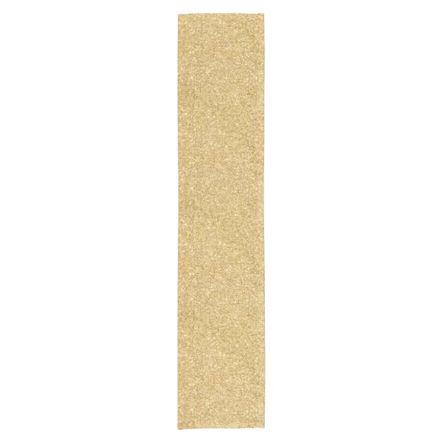 Elegant Faux Gold Glitter Short Table Runner (Front)