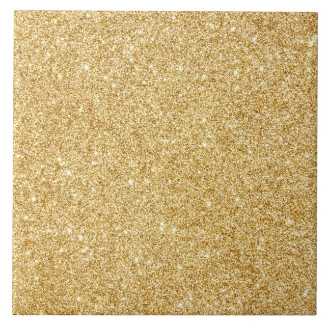 Elegant Faux Gold Glitter Tile (Front)