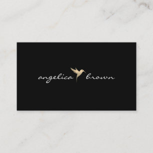 Elegant Faux Gold Humming Bird Business Card