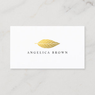 Elegant Faux Gold Leaf Business Card