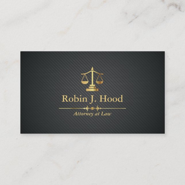 Elegant Faux Gold Libra Professional Lawyer Business Card (Front)