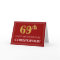 Elegant Faux Gold Look "69th" Birthday, Name (Red)