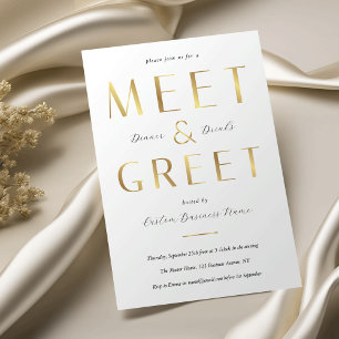 Elegant Faux Gold Meet & Greet Corporate Business Invitation