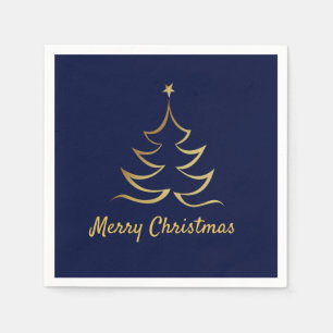 Elegant Faux Gold Merry Christmas Napkin