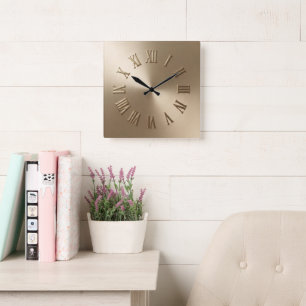 Elegant Faux Gold Metal Wall Clock