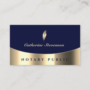 Elegant faux gold metallic frame notary  business card