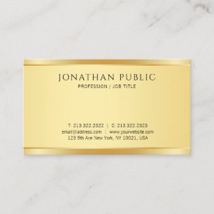 Elegant Faux Gold Modern Simple Design Template Business Card