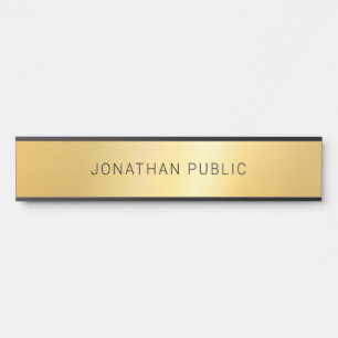 Elegant Faux Gold Modern Simple Glamour Trendy Door Sign
