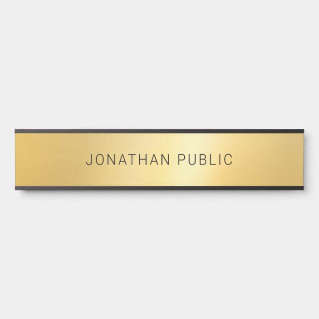 Elegant Faux Gold Modern Simple Glamour Trendy Door Sign (Front)